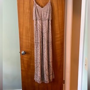 Adrianna Papell Blush Blouson Gown in Taupe/Pink